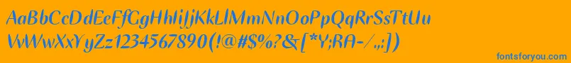 Police EllipseItcBoldItalic – polices bleues sur fond orange