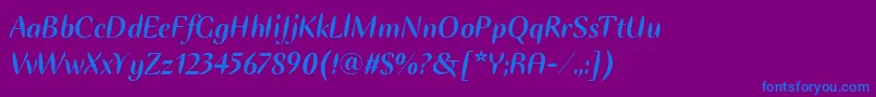 EllipseItcBoldItalic Font – Blue Fonts on Purple Background