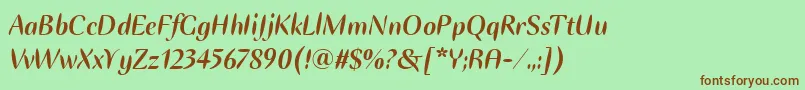 EllipseItcBoldItalic Font – Brown Fonts on Green Background