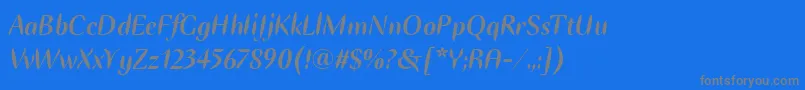 フォントEllipseItcBoldItalic – 青い背景に灰色の文字