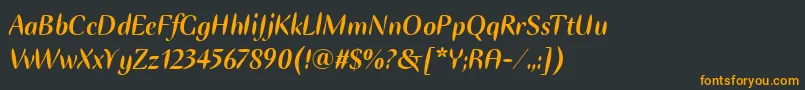 フォントEllipseItcBoldItalic – 黒い背景にオレンジの文字