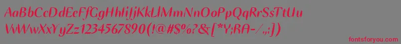 EllipseItcBoldItalic Font – Red Fonts on Gray Background
