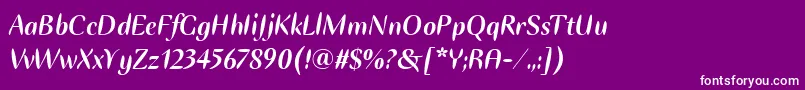 EllipseItcBoldItalic Font – White Fonts on Purple Background