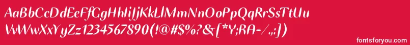 EllipseItcBoldItalic Font – White Fonts on Red Background