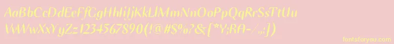 EllipseItcBoldItalic Font – Yellow Fonts on Pink Background