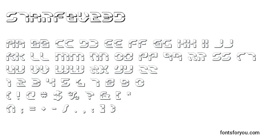 A fonte Starfbv23D – alfabeto, números, caracteres especiais