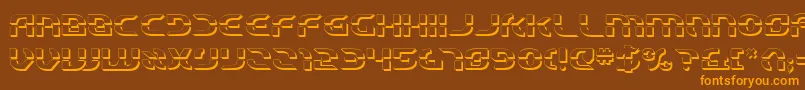 Starfbv23D-fontti – oranssit fontit ruskealla taustalla