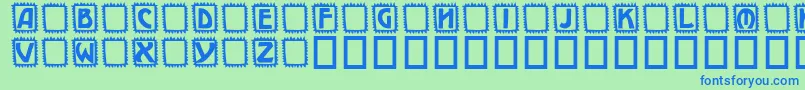 Takker Font – Blue Fonts on Green Background