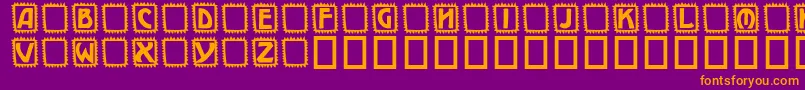 Fonte Takker – fontes laranjas em um fundo violeta