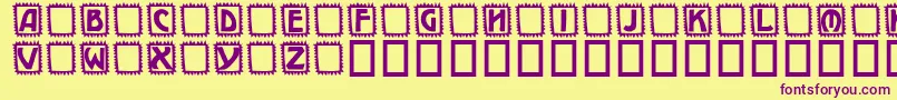 Takker Font – Purple Fonts on Yellow Background