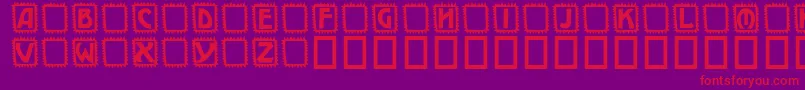 Takker-Schriftart – Rote Schriften auf violettem Hintergrund