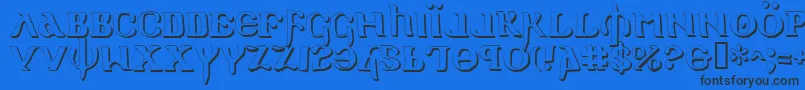 HolyEmpireShadow Font – Black Fonts on Blue Background