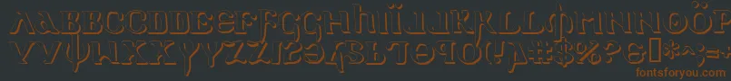 HolyEmpireShadow-Schriftart – Braune Schriften auf schwarzem Hintergrund