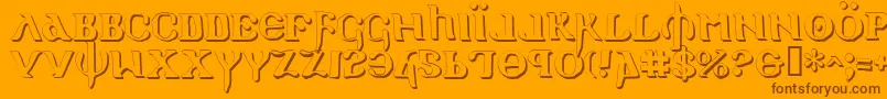 HolyEmpireShadow-Schriftart – Braune Schriften auf orangefarbenem Hintergrund