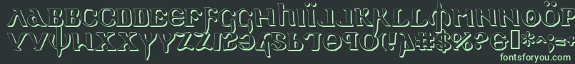 HolyEmpireShadow Font – Green Fonts on Black Background