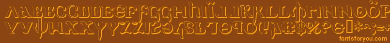 HolyEmpireShadow Font – Orange Fonts on Brown Background