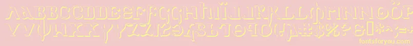 HolyEmpireShadow-Schriftart – Gelbe Schriften auf rosa Hintergrund