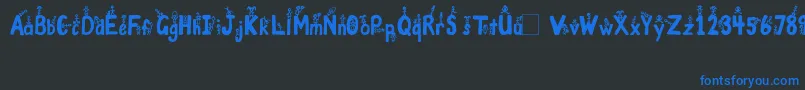 GirlsNBoys Font – Blue Fonts on Black Background