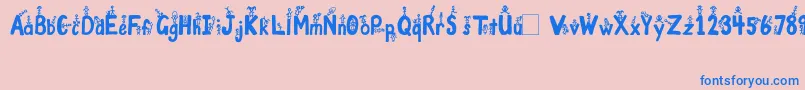 fuente GirlsNBoys – Fuentes Azules Sobre Fondo Rosa