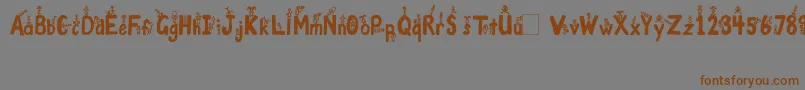 GirlsNBoys Font – Brown Fonts on Gray Background