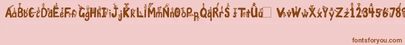 GirlsNBoys Font – Brown Fonts on Pink Background