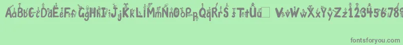 GirlsNBoys Font – Gray Fonts on Green Background
