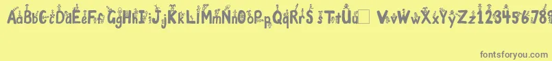 GirlsNBoys Font – Gray Fonts on Yellow Background
