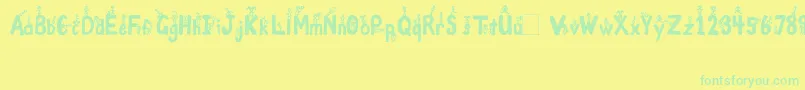 フォントGirlsNBoys – 黄色い背景に緑の文字