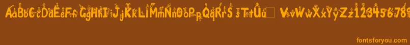 GirlsNBoys Font – Orange Fonts on Brown Background