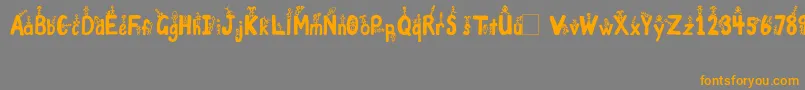 GirlsNBoys Font – Orange Fonts on Gray Background