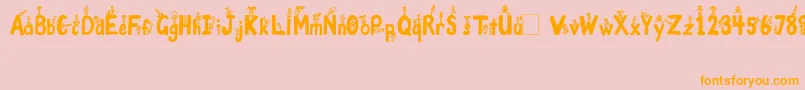 GirlsNBoys Font – Orange Fonts on Pink Background