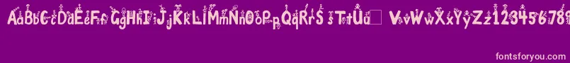 GirlsNBoys Font – Pink Fonts on Purple Background