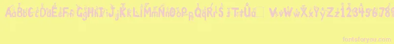 GirlsNBoys Font – Pink Fonts on Yellow Background