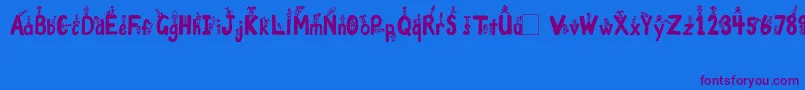 Police GirlsNBoys – polices violettes sur fond bleu