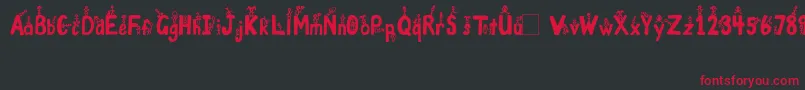 GirlsNBoys Font – Red Fonts on Black Background