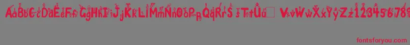 GirlsNBoys Font – Red Fonts on Gray Background