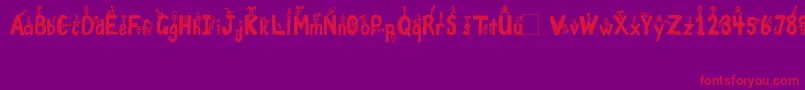 GirlsNBoys Font – Red Fonts on Purple Background