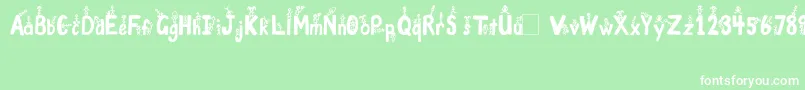 フォントGirlsNBoys – 緑の背景に白い文字