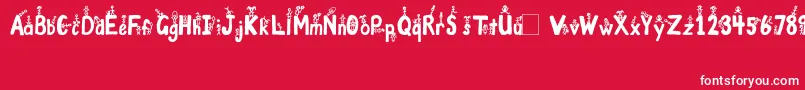 フォントGirlsNBoys – 赤い背景に白い文字