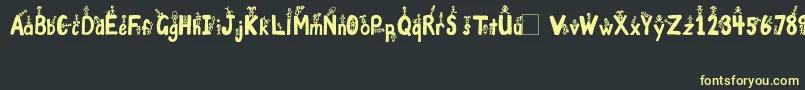 GirlsNBoys Font – Yellow Fonts on Black Background