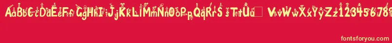 GirlsNBoys Font – Yellow Fonts on Red Background