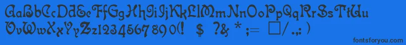 Шрифт AtlantisMedium – чёрные шрифты на синем фоне