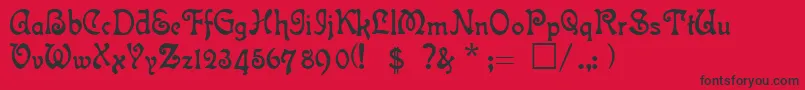 AtlantisMedium Font – Black Fonts on Red Background