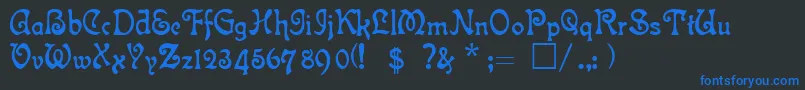 AtlantisMedium Font – Blue Fonts on Black Background