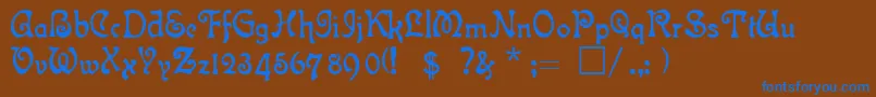 AtlantisMedium Font – Blue Fonts on Brown Background