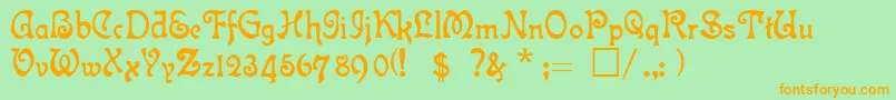AtlantisMedium Font – Orange Fonts on Green Background