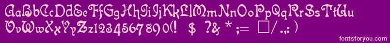 AtlantisMedium Font – Pink Fonts on Purple Background
