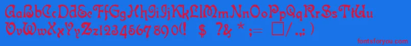 AtlantisMedium Font – Red Fonts on Blue Background