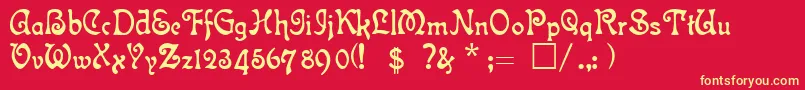 AtlantisMedium Font – Yellow Fonts on Red Background