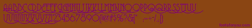 Coventry ffy Font – Purple Fonts on Brown Background